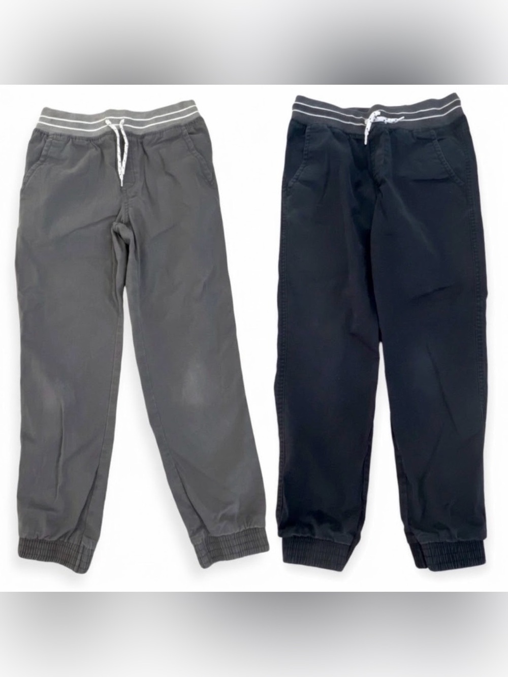 Lot of 2 Cat & Jack Gray and Black Jogger Drawstring Pants